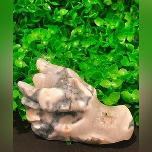 Druzy Moss agate Dragon Head